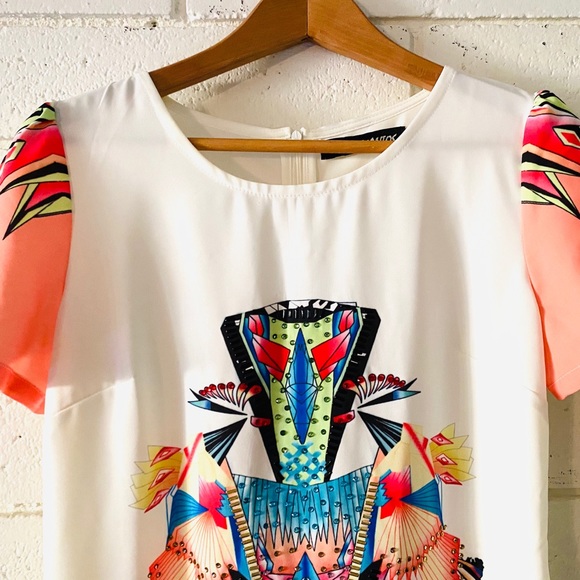 3/$30 Mantos Abstract Print Shift Dress - Picture 2 of 5